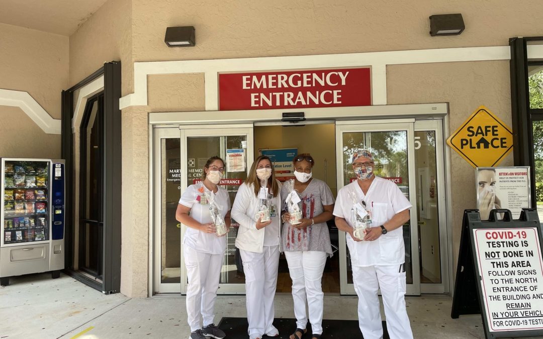 Donation of thank you mugs to St Lucie West Emergency Center in Port St. Lucie Florida on Memorial Day in 2021
